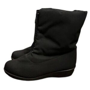 TOE WARMERS ABOUTOWN BLACK INSULATED ZIP‎ UP WINTER Snow Boots  9.5 Wide